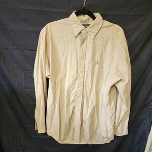 ralph‎ lauren mens button down shirt Khaki Plaid Size16 34/35